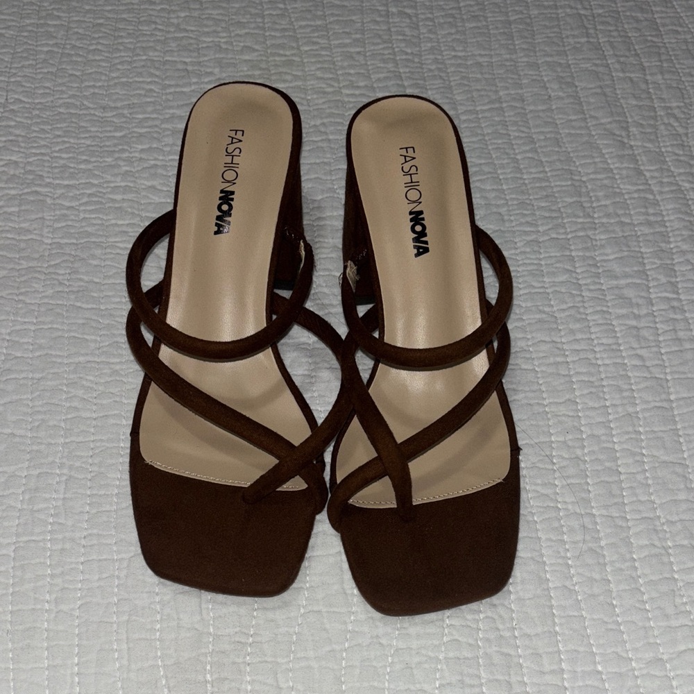 Fashion Nova Chocolate Strappy Heels
